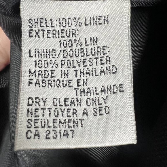 Irish linen black shacket lightweight 14 petite jacket vintage Talbots blazer - Picture 9 of 10